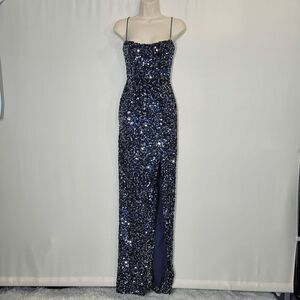 Nookie Blue Sequin Maxi Dress